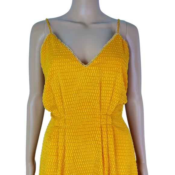 Revolve x House of Harlow 1960 Ines Pleated V-Neck Yellow Midi Dress - Picture 5 of 12